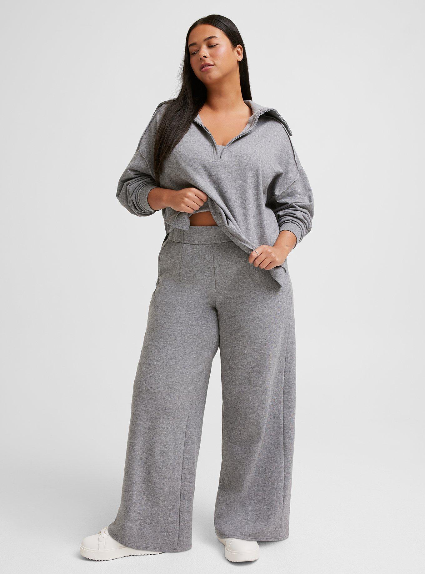 Pull-On Wide Leg Fleece High Rise Pant