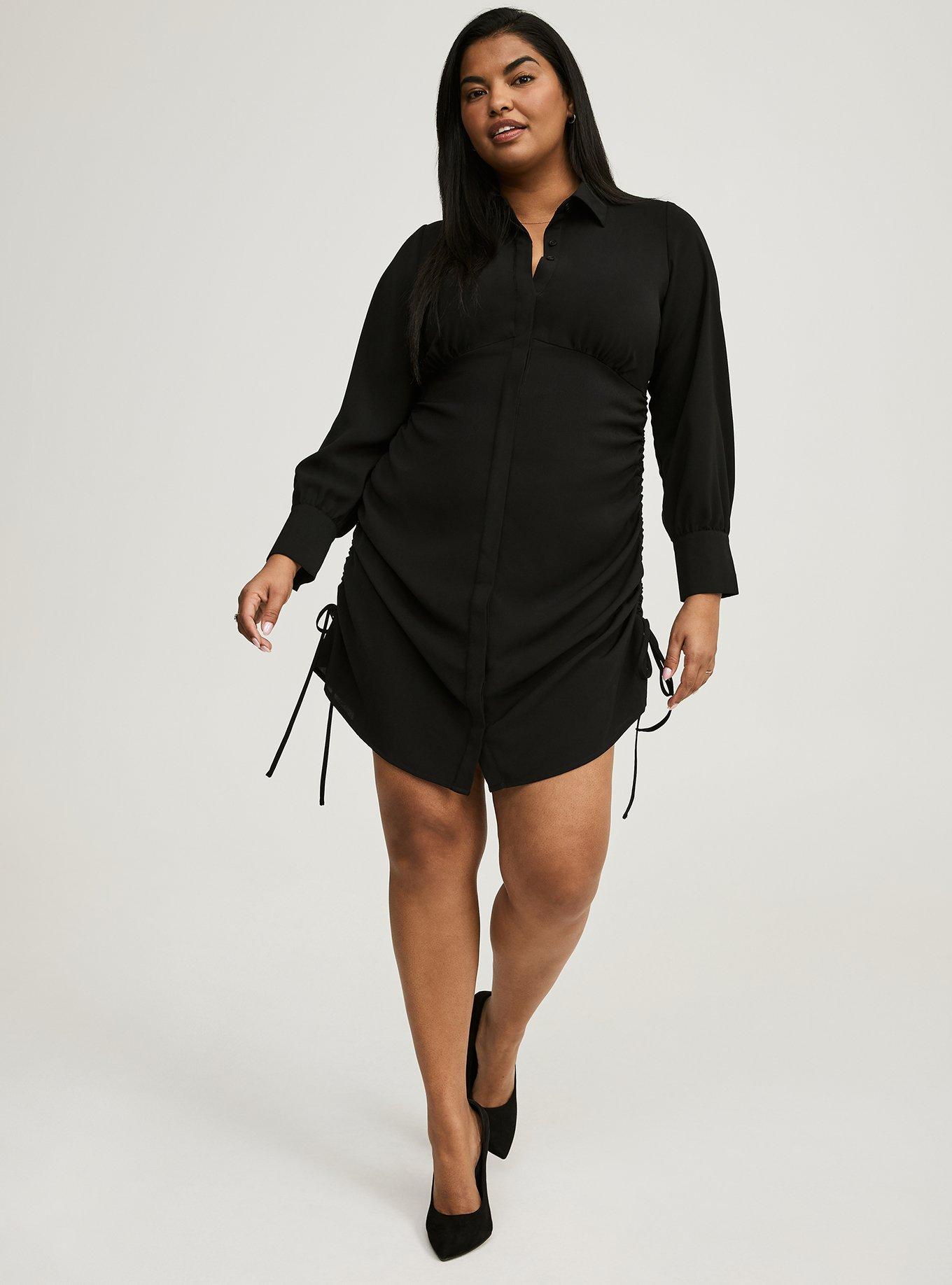 Long Sleeve Button Front Shirt Dress