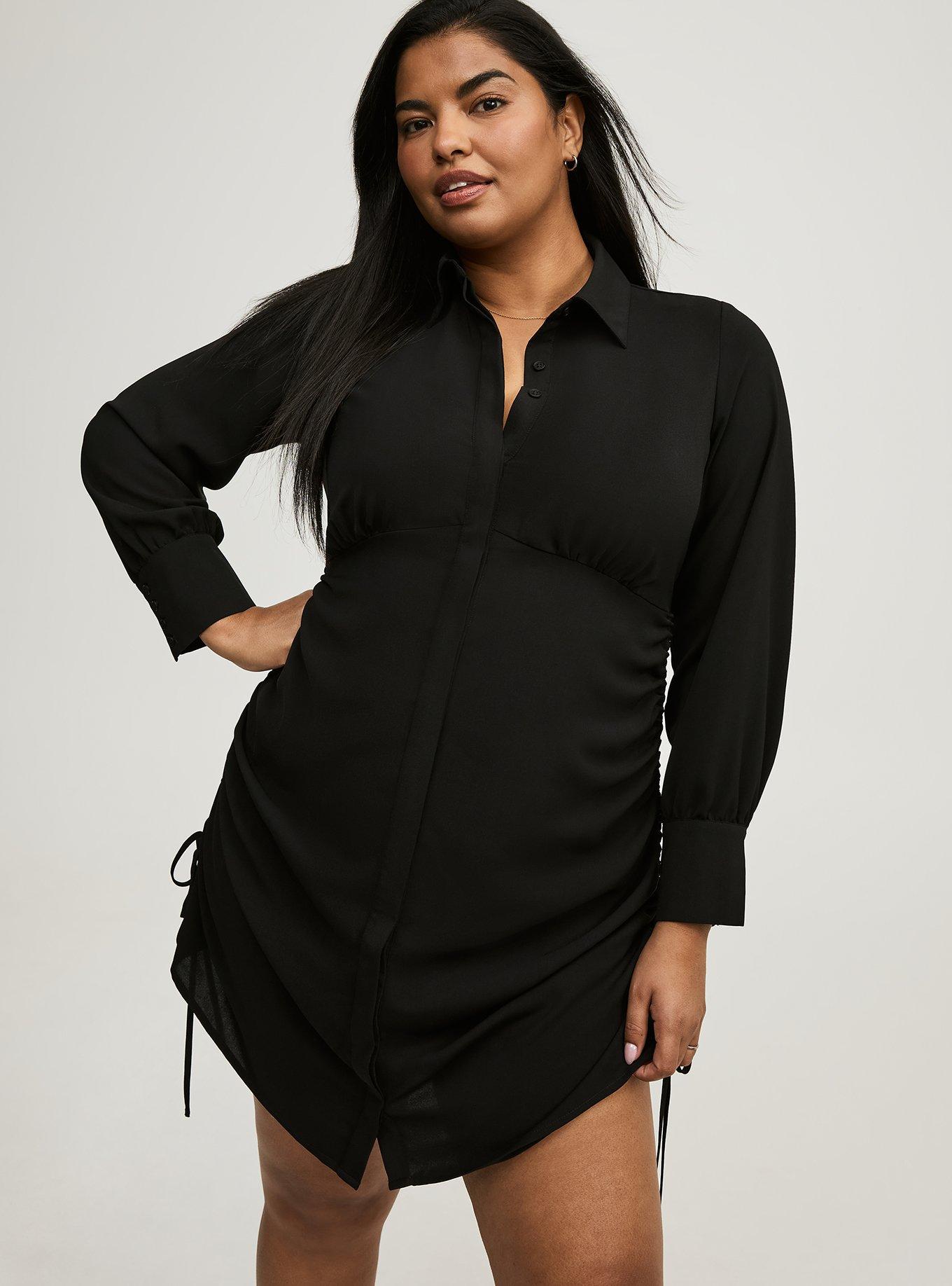 Long Sleeve Button Front Shirt Dress