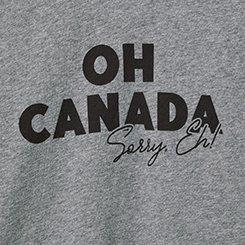 Oh Canada Classic Fit Long Sleeve Raglan Jersey Crew Tee, HEATHER GREY, swatch