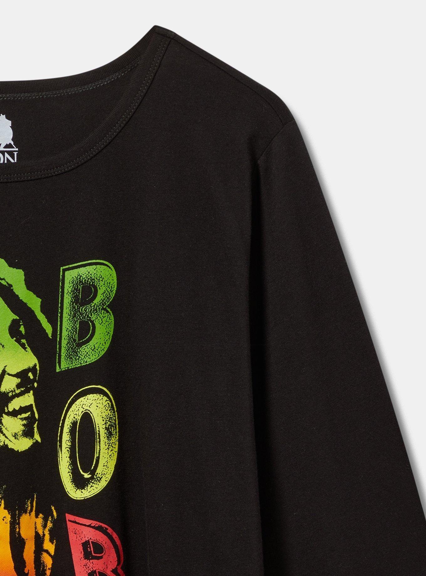 Bob Marley Classic Fit Cotton Long Sleeve Drop Shoulder Tee