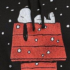 Peanuts Classic Fit Cozy Fleece Hoodie, DEEP BLACK, swatch