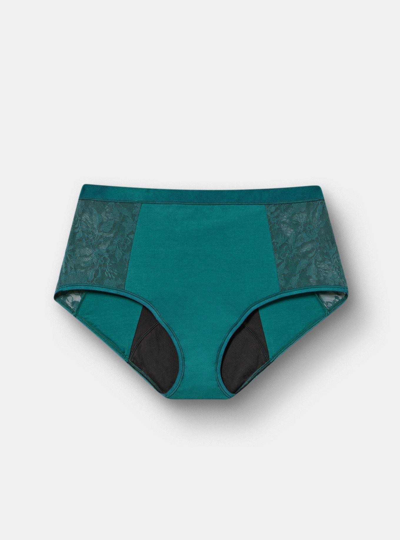 Leakproof Cotton & Lace Mid-Rise Hipster Panty