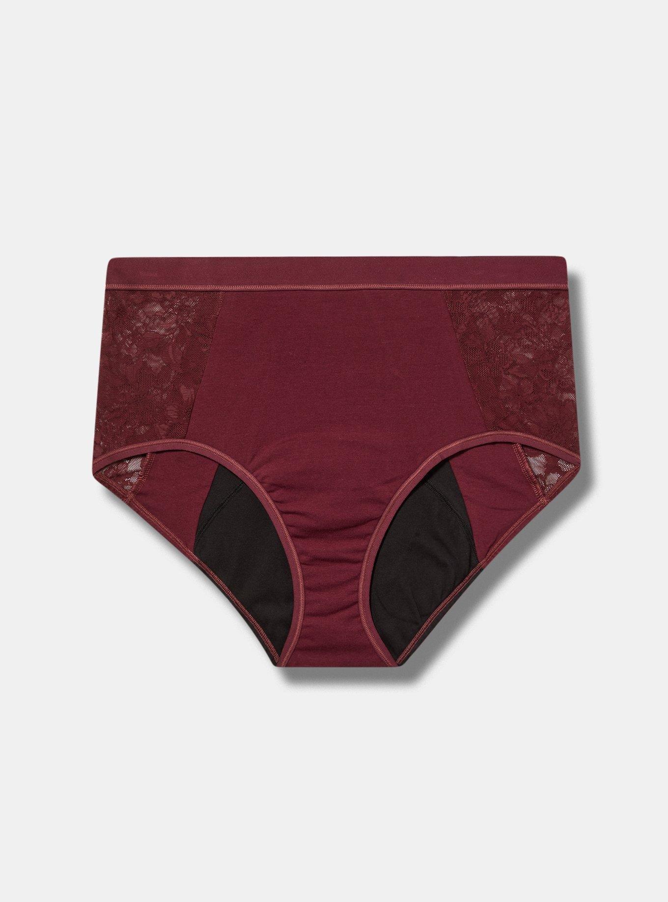 Leakproof Cotton And Lace Mid Rise Brief Panty