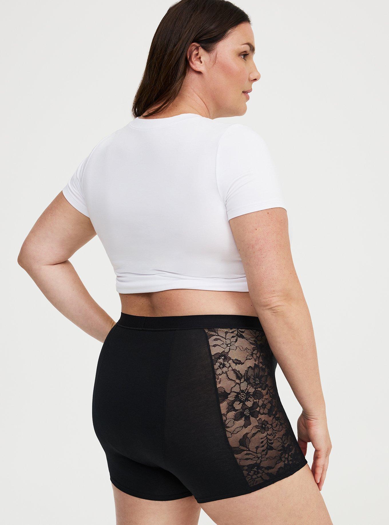 Leakproof Cotton & Lace High Rise Shortie Panty