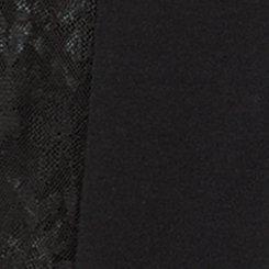 Plus Size Leakproof Cotton & Lace High Rise Shortie Panty, RICH BLACK, swatch