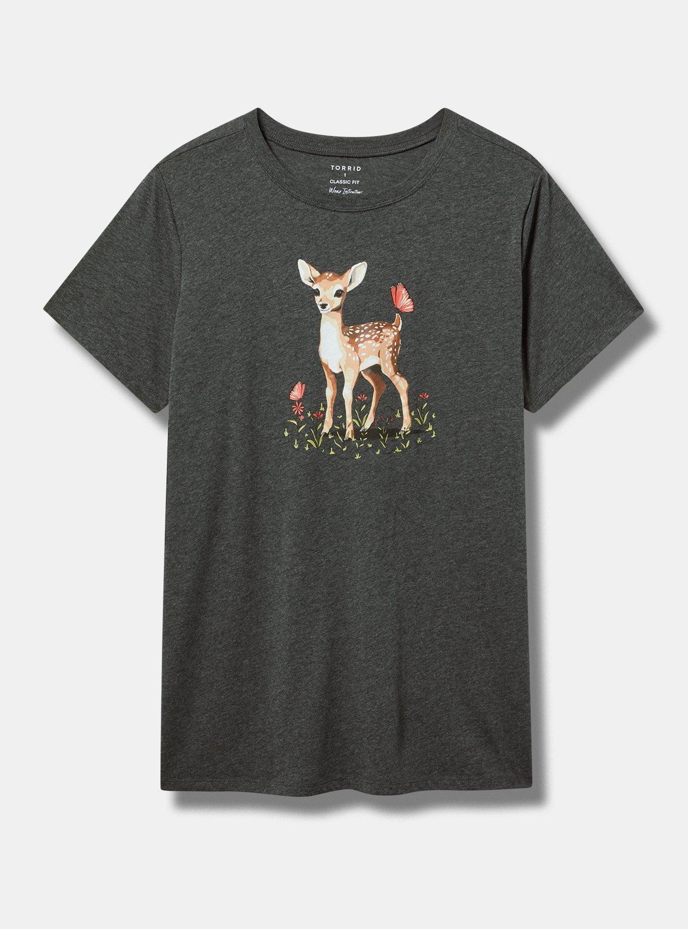 Deer Classic Fit Cotton Jersey Crew Tee