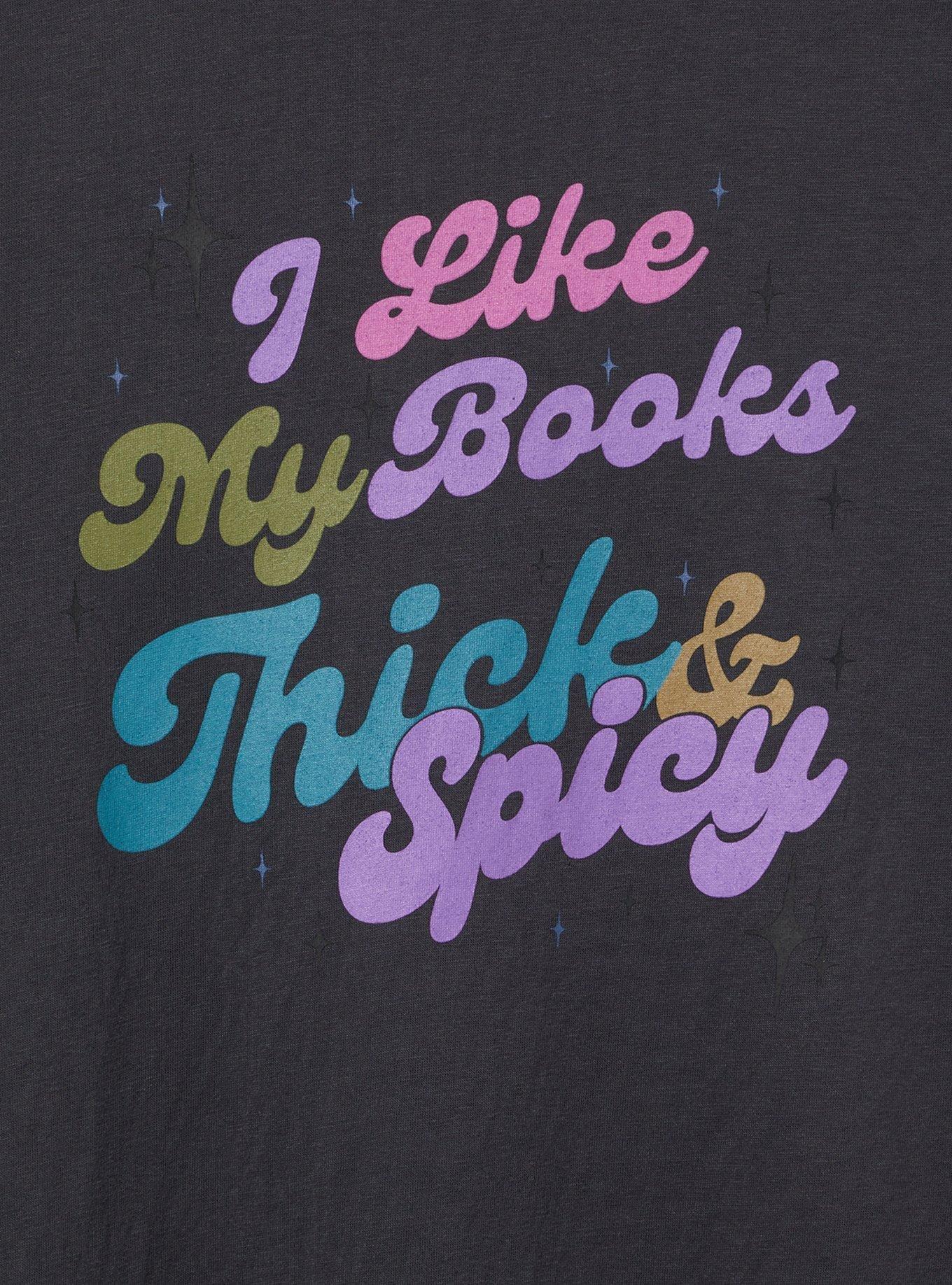 I Like My Books Relaxed Fit Cuffed Cotton Crew Tee