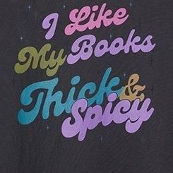 I Like My Books Relaxed Fit Cuffed Cotton Crew Tee , PHANTOM, swatch