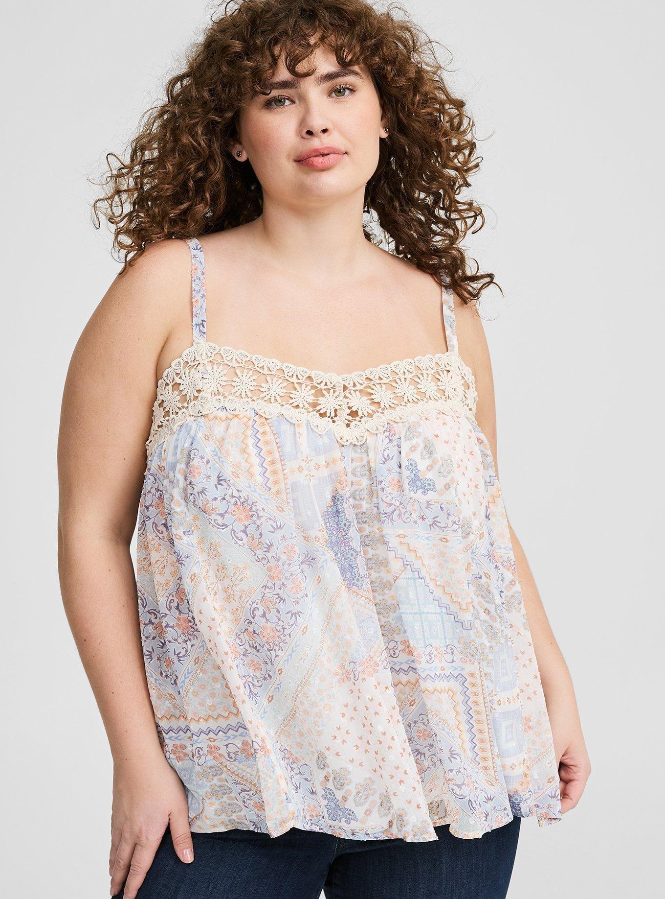 Chiffon Crochet Trim Cami