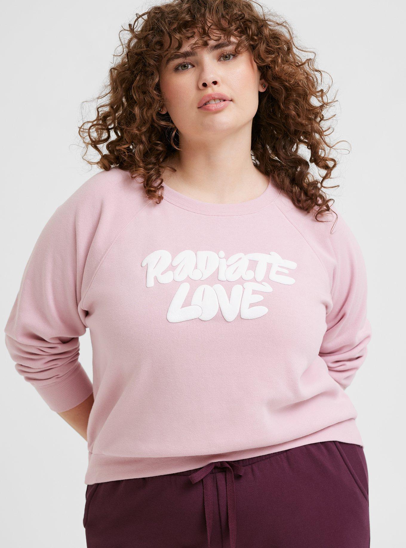 Radiate Love Classic Fit Cozy Fleece Raglan Sweatshirt 