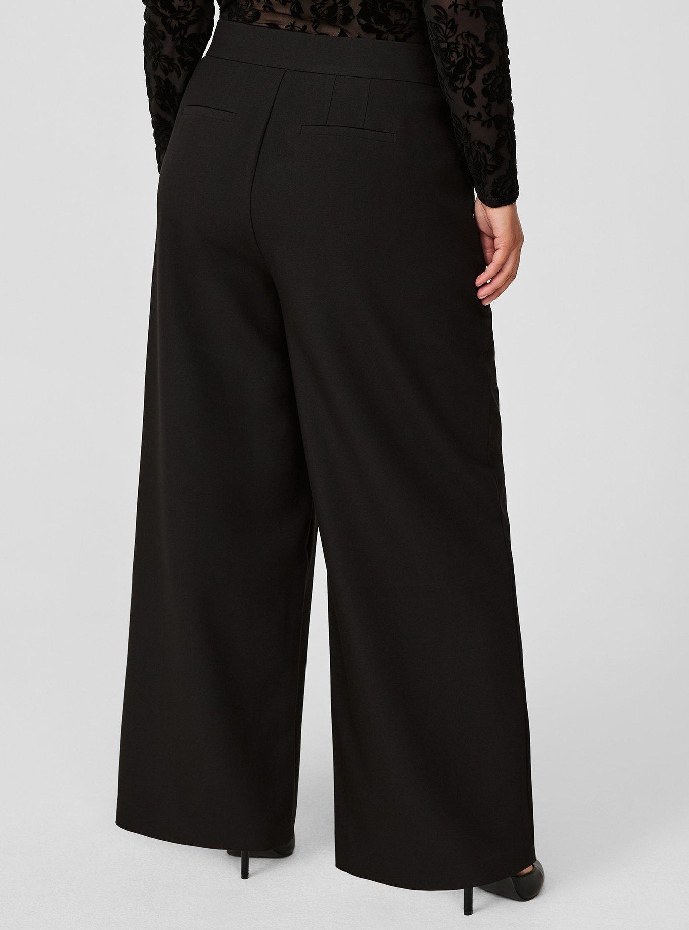 Tailored Twill High Rise Wide Waist Leg Pant