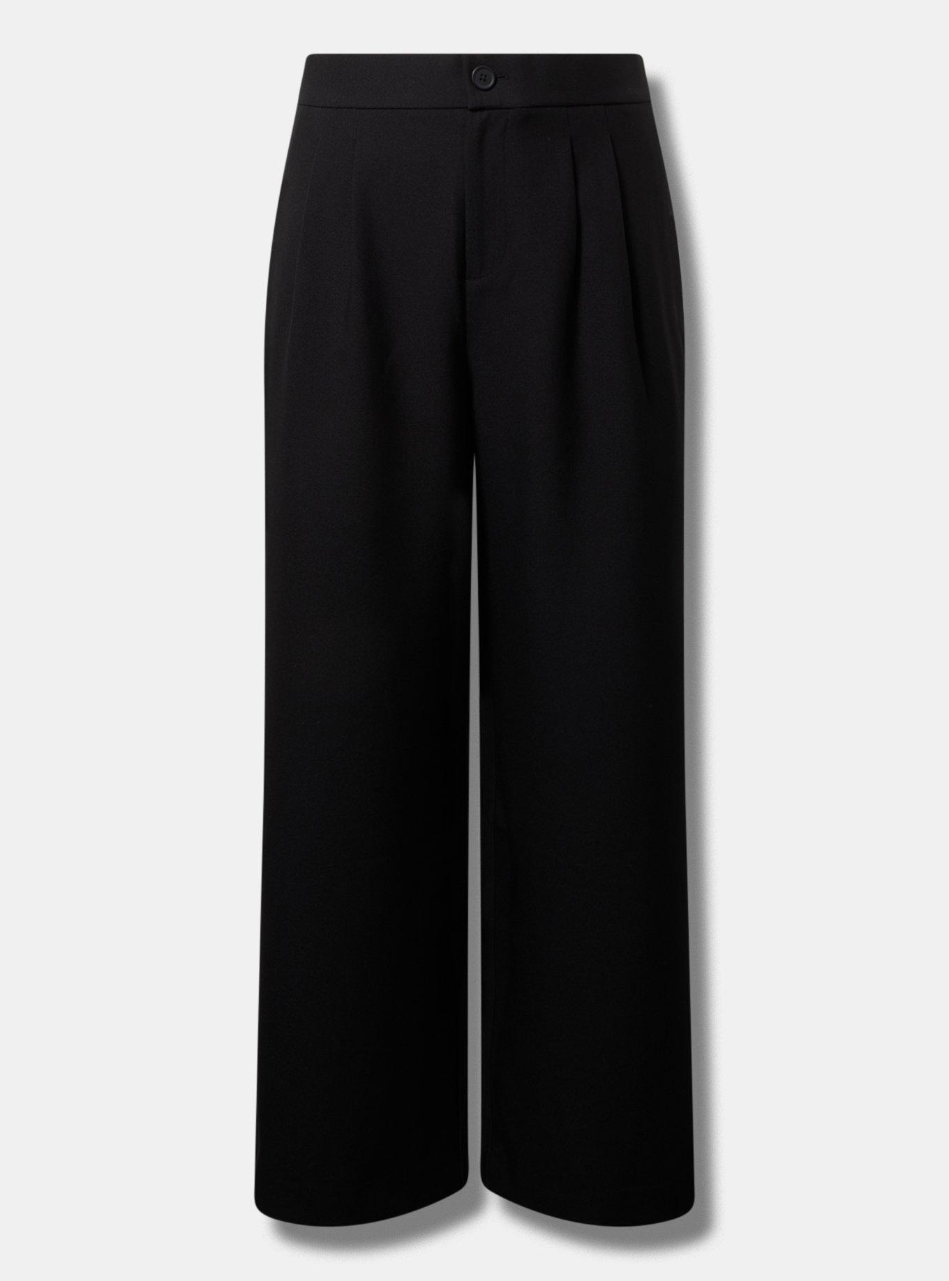 Tailored Twill High Rise Wide Waist Leg Pant