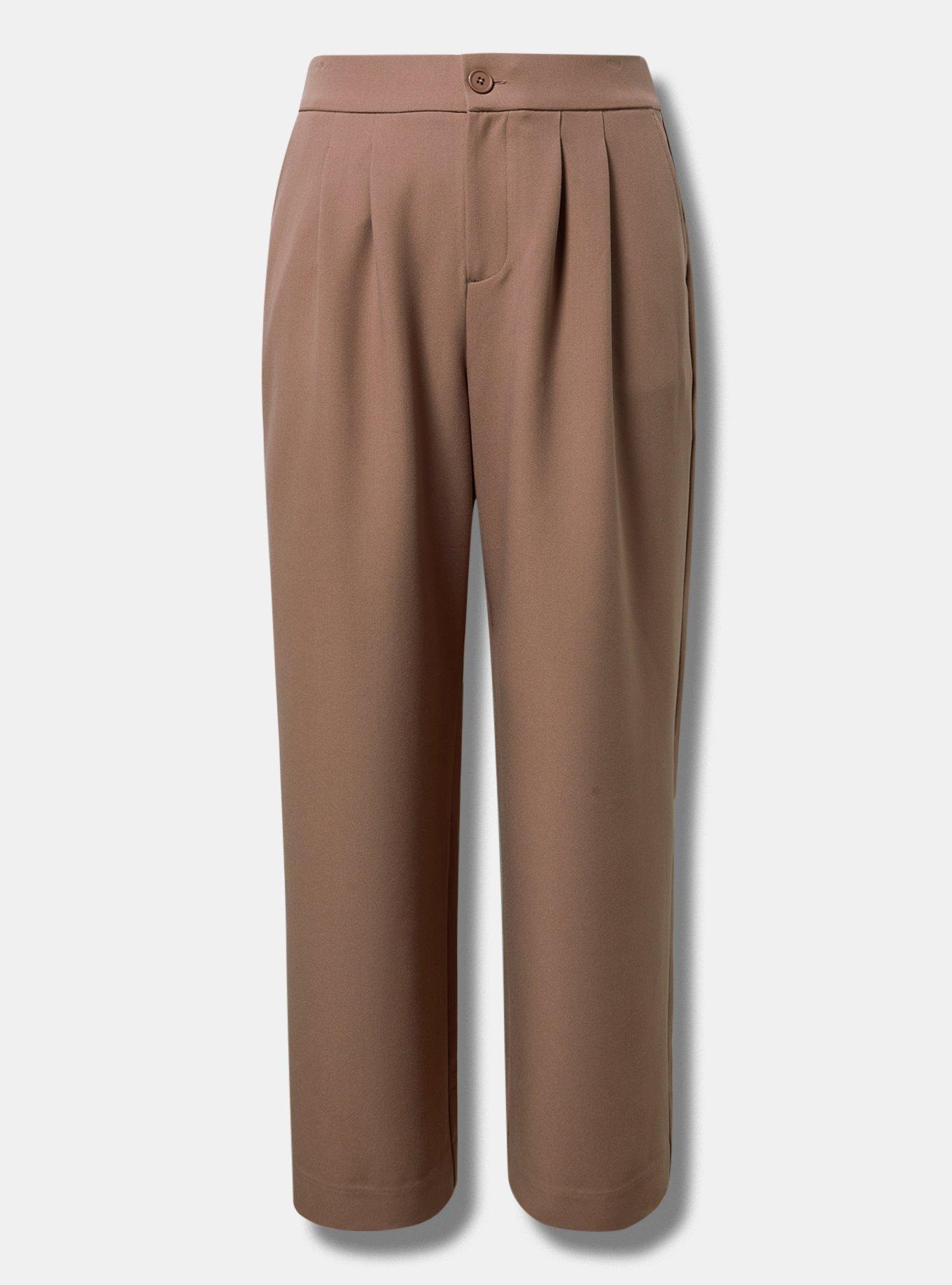 Tailored Twill High Rise Wide Waist Leg Pant