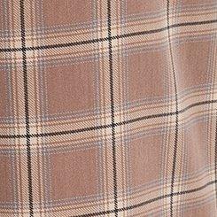 Wide Leg Tailored Twill Pant, ANNA PLAID DEEP TAUPE, swatch