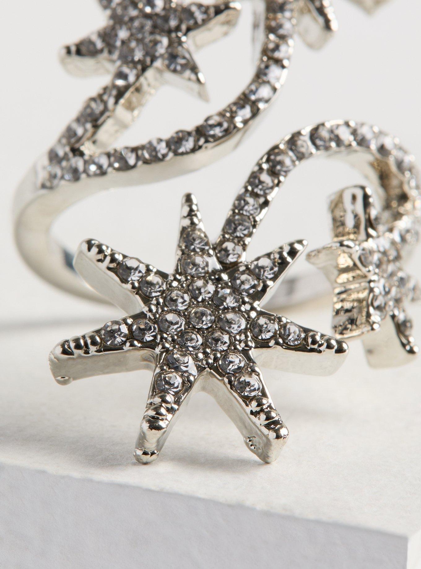 Starry Spiral Statement Ring