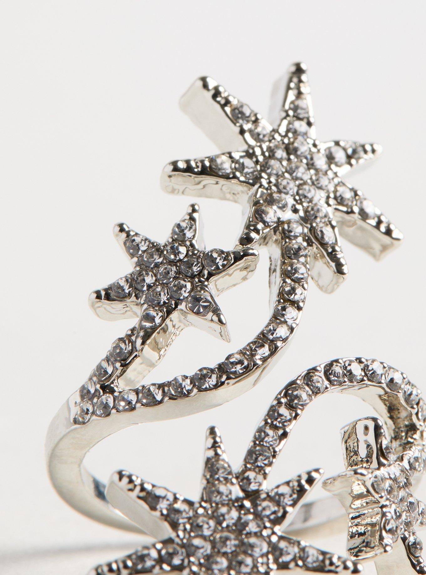 Starry Spiral Statement Ring