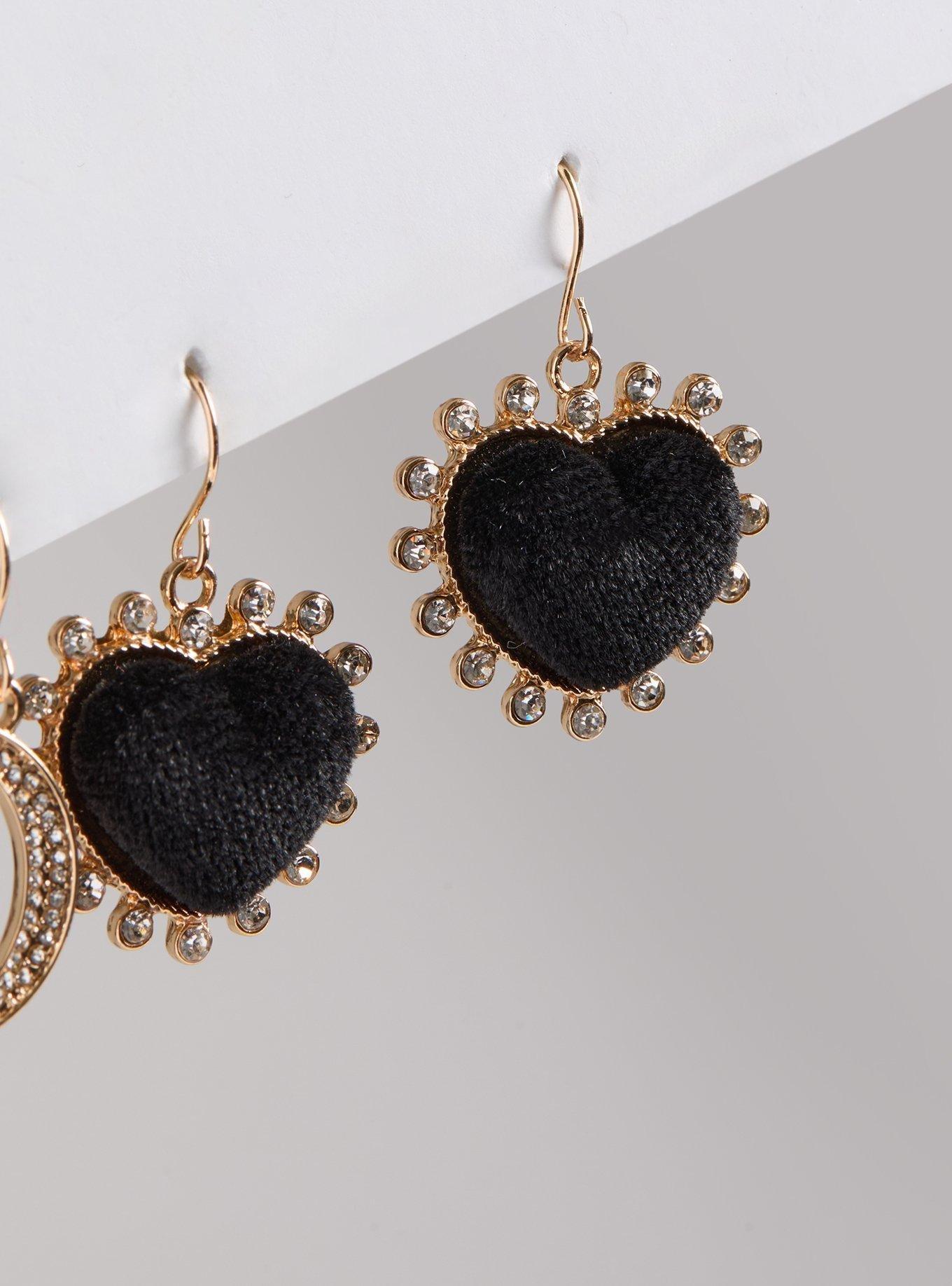 Heart And Moon Earring Set