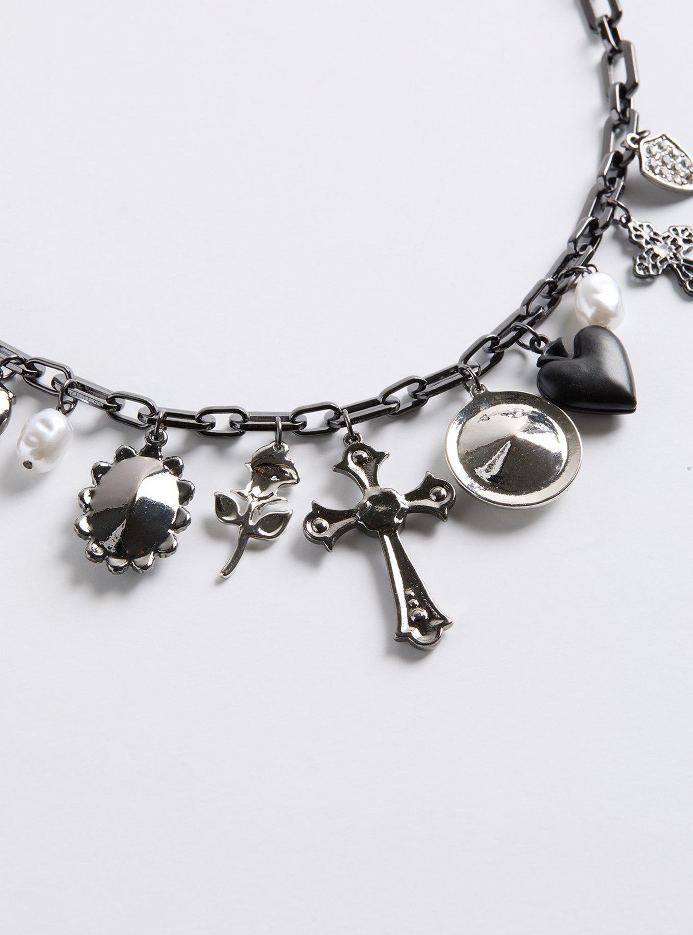 Heart Charm Layered Necklace, , alternate