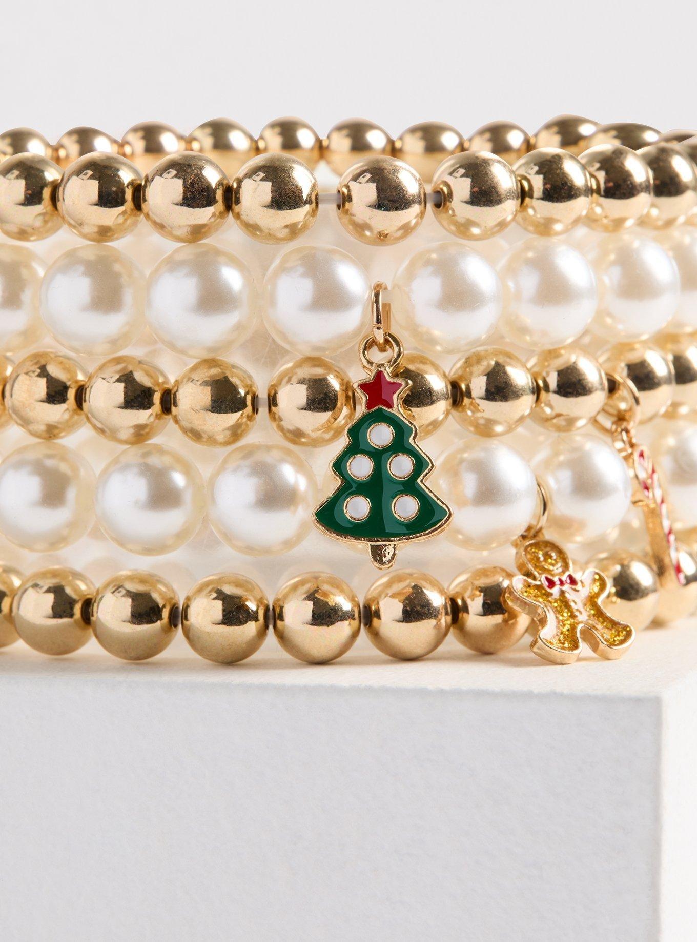 Holiday Pearl Stretch Bracelets