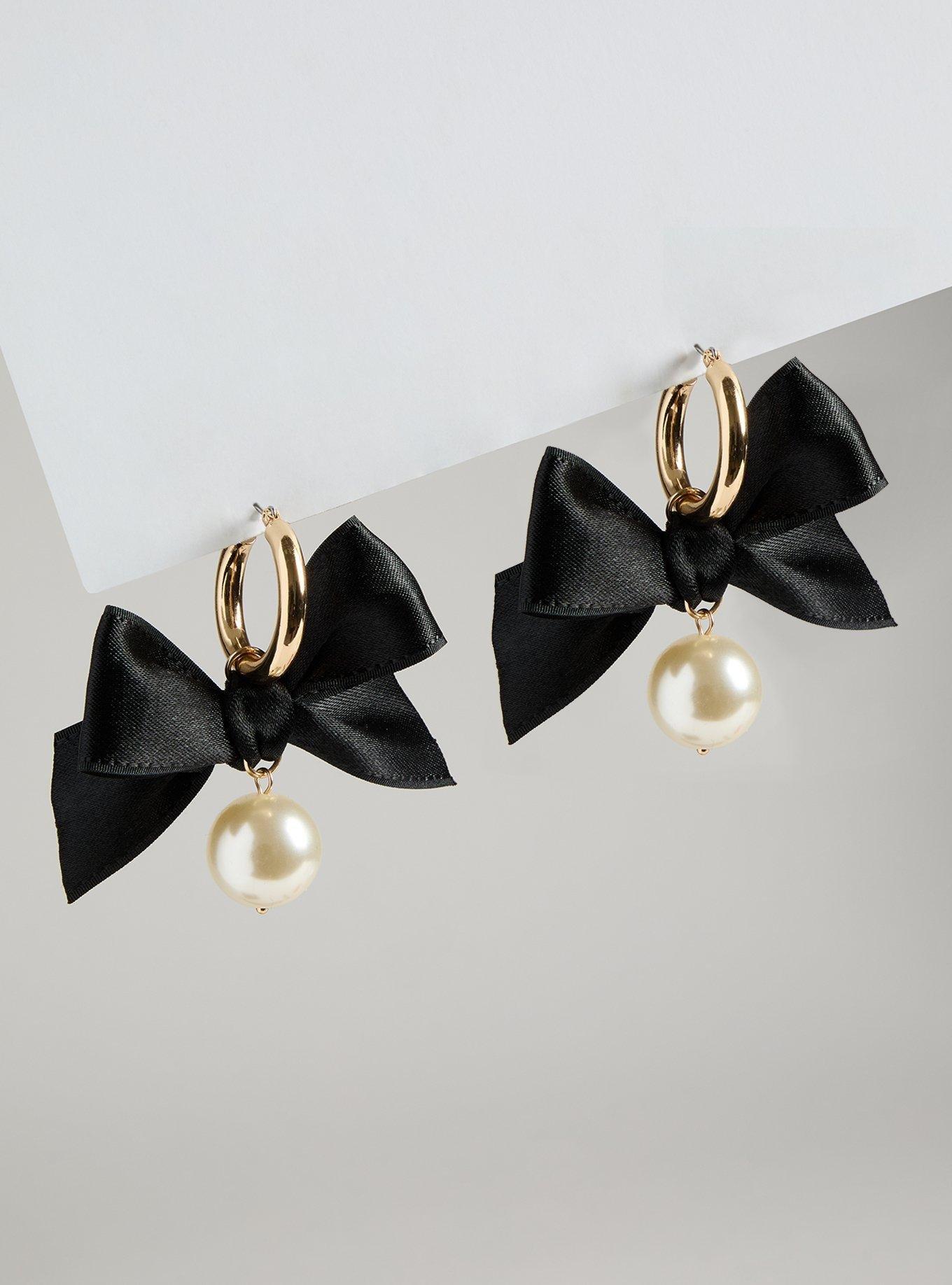 Bow And Pearl Hoop Earring