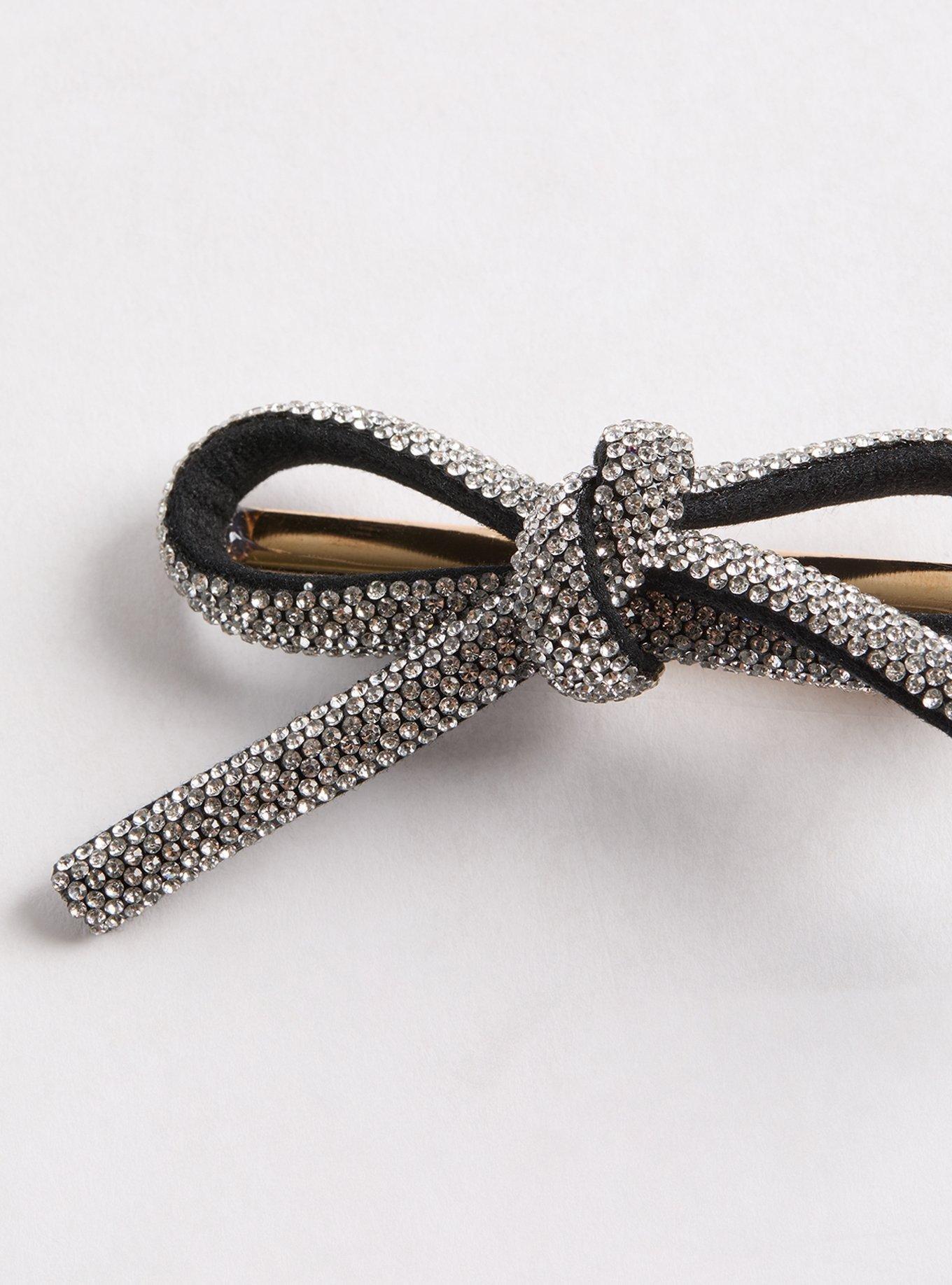 Rhinestone Bow Hair Clips