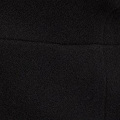 Fit & Flare Faux Fur Collar Coat, DEEP BLACK, swatch