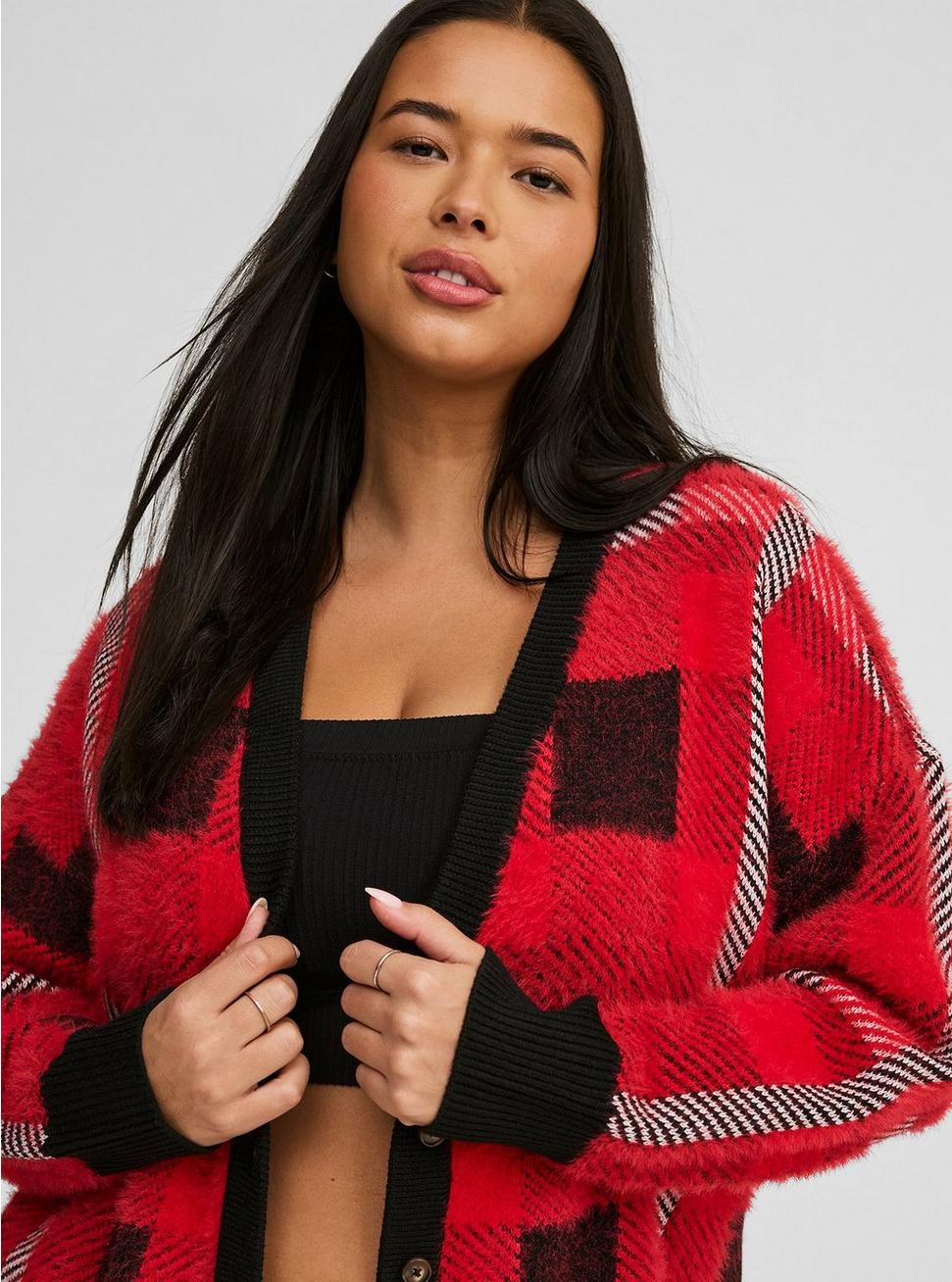 Plus Size - Luxe Cozy Eyelash Drop Shoulder Cropped Cardigan Plus Size - Luxe Cozy Eyelash Drop Shoulder Cropped Cardigan