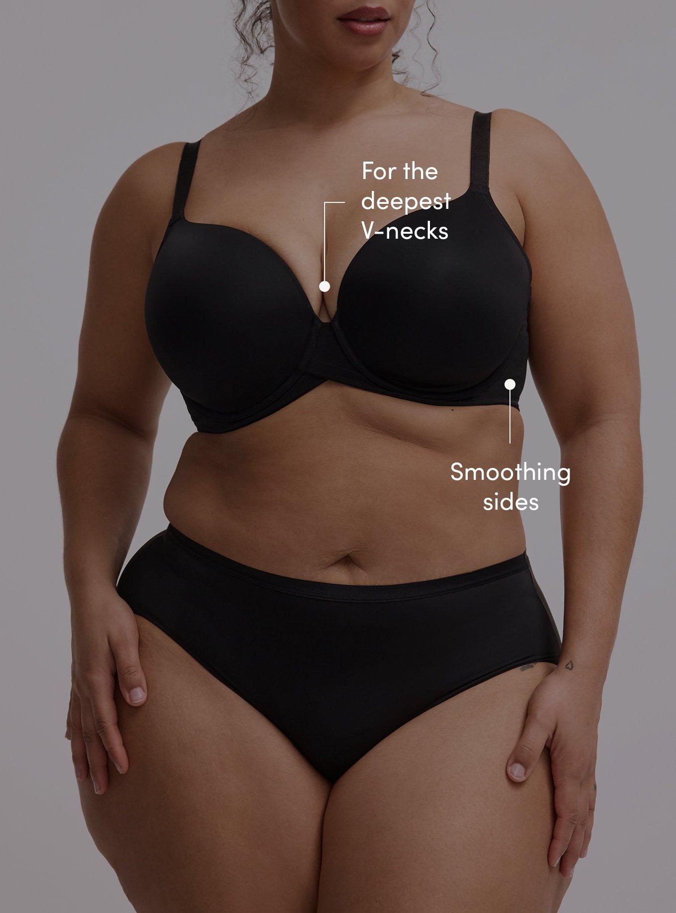 Plunge Lightly Lined Smooth Bra, RICH BLACK, alternate