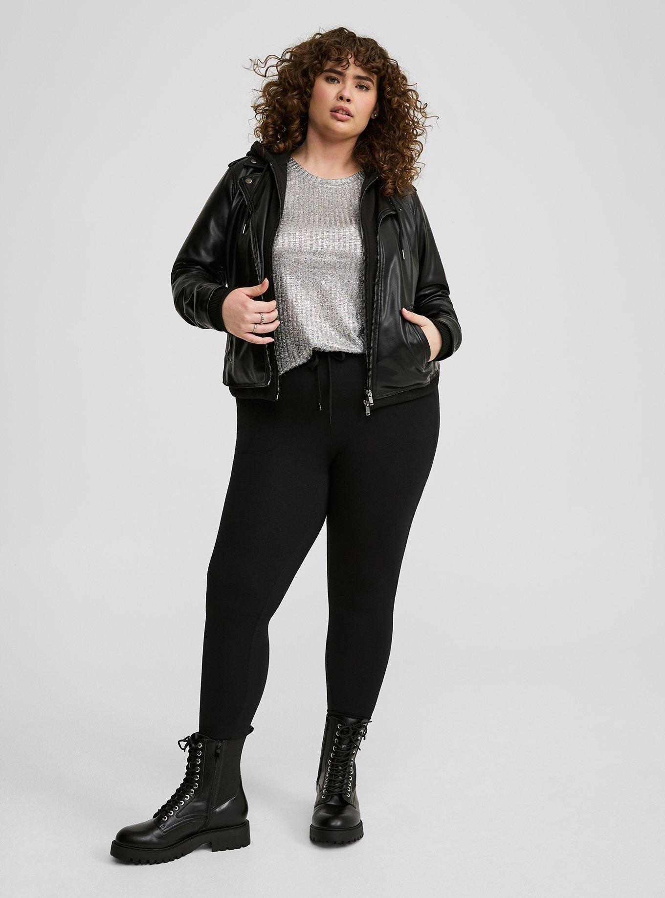 Supersoft Plush Foil Rib Crew Neck Sweatshirt