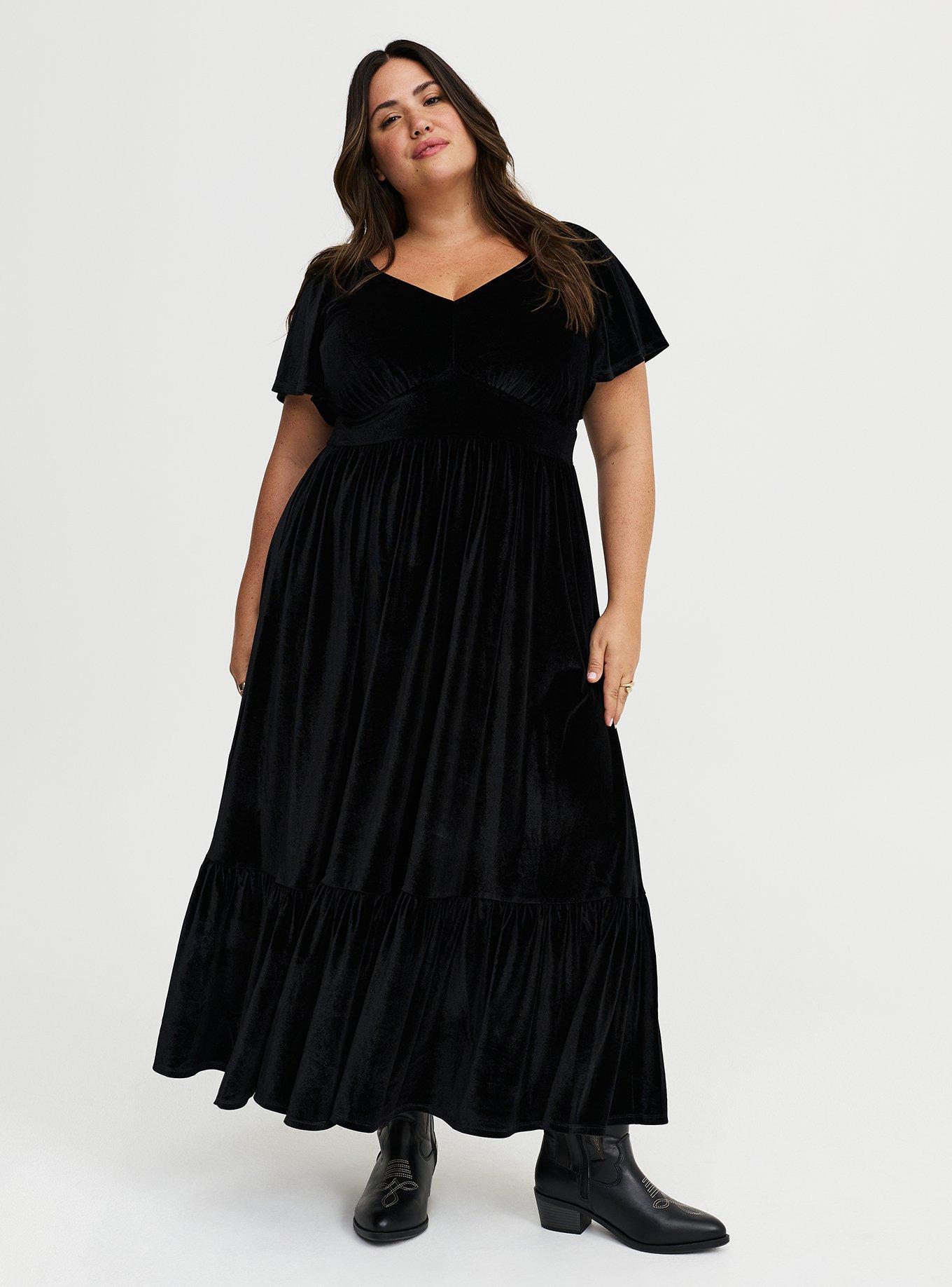 Flutter Sleeve Surplice Maxi Dress