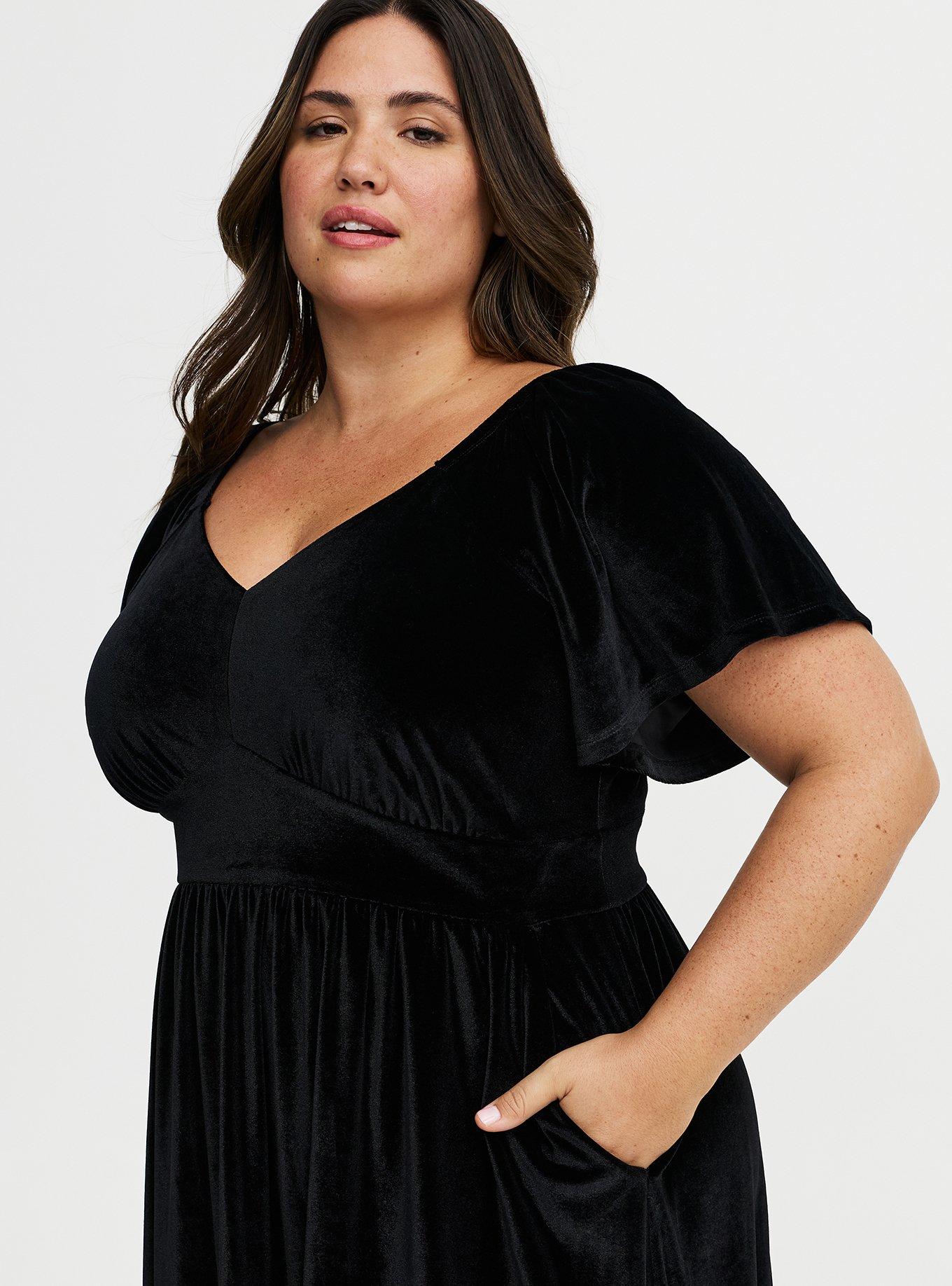 Flutter Sleeve Surplice Maxi Dress