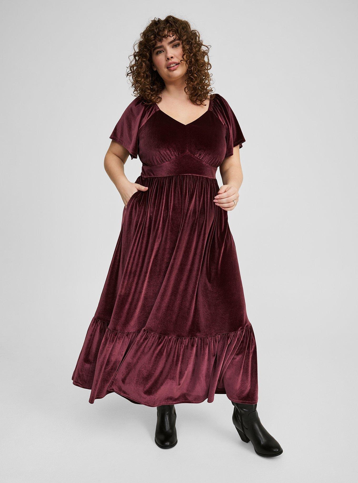 Plus size flutter sleeve maxi dress best sale