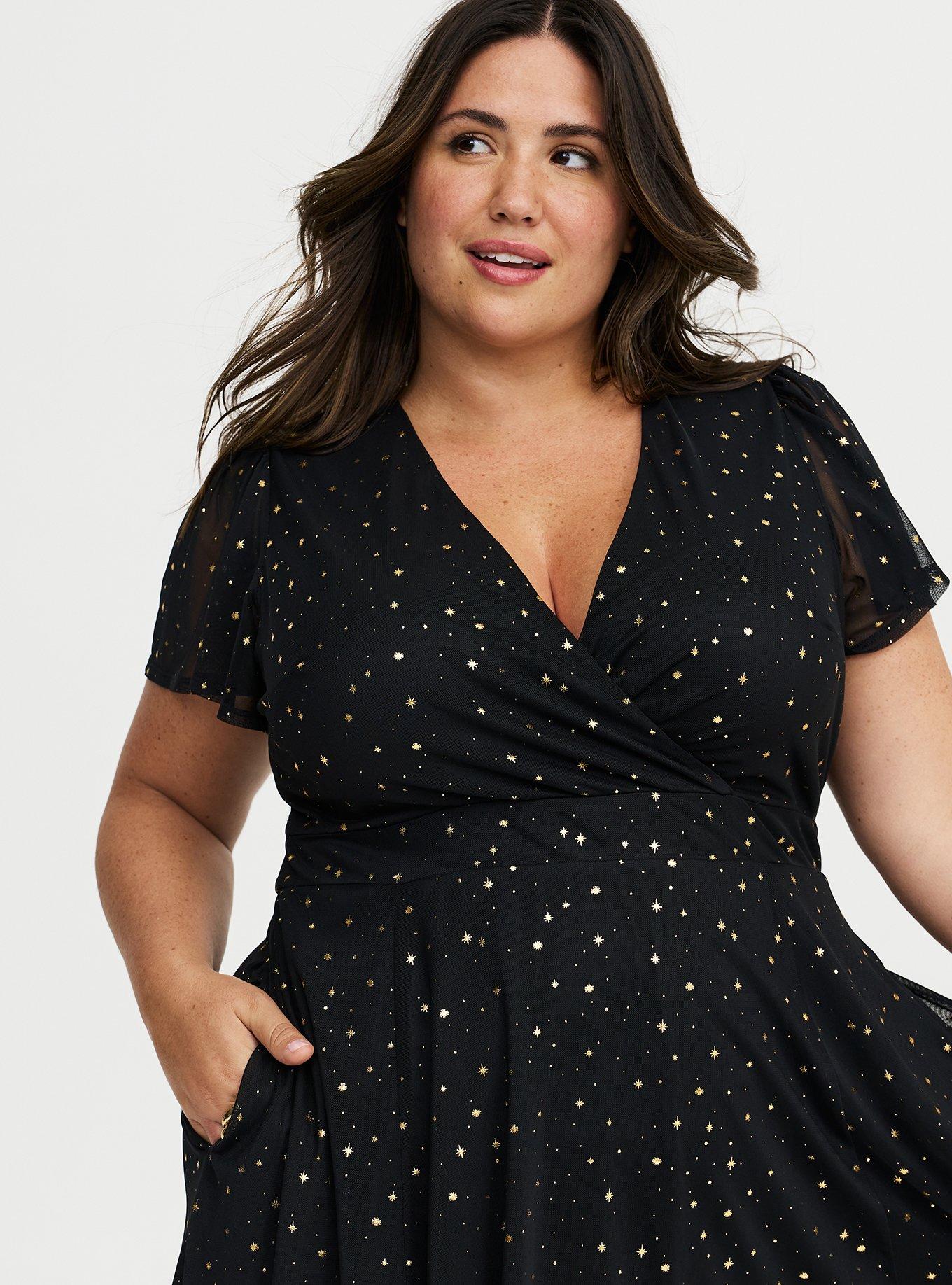 Flutter Sleeve Surplice Mini Dress