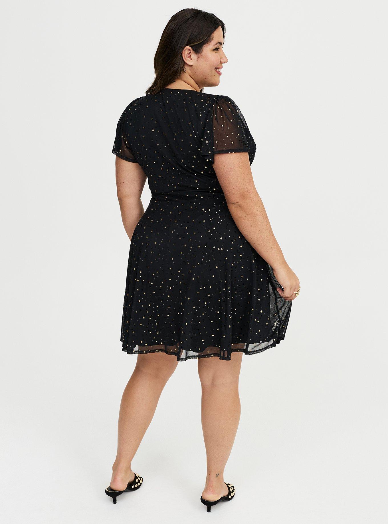 Flutter Sleeve Surplice Mini Dress
