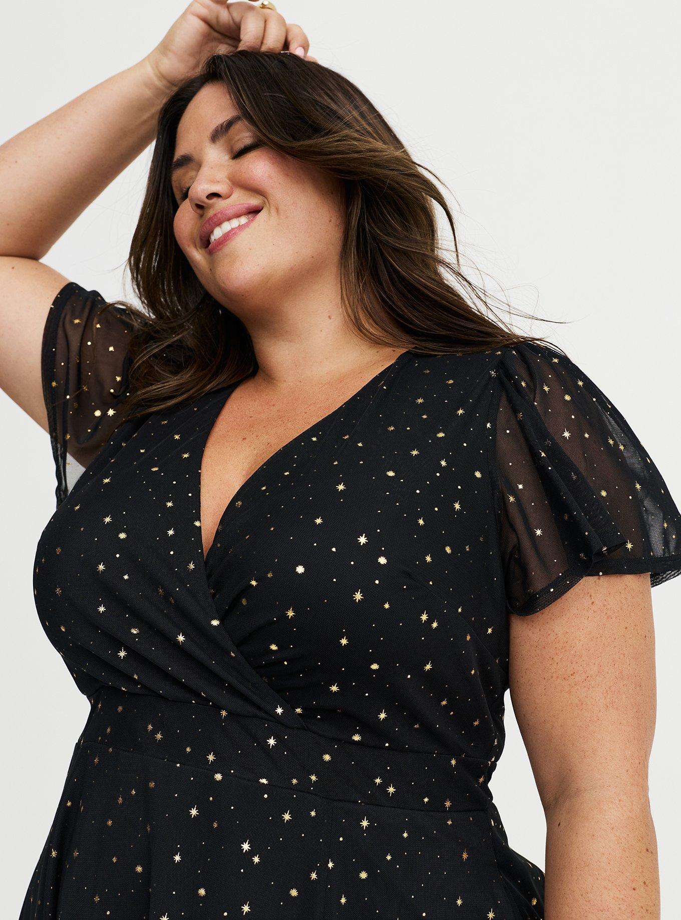 Flutter Sleeve Surplice Mini Dress