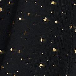 Flutter Sleeve Surplice Mini Dress, LOVE CELESTIAL DEEP BLACK / GOLD FOIL, swatch