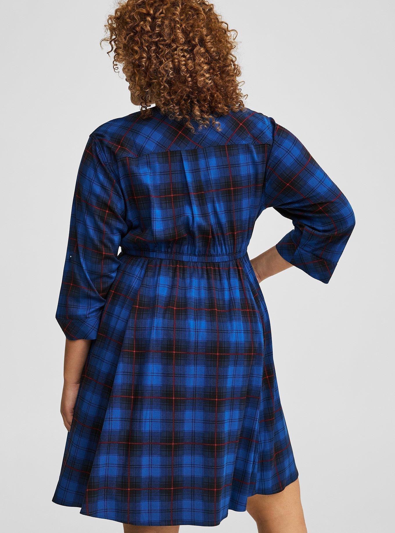 Mini Stretch Challis Shirt Dress