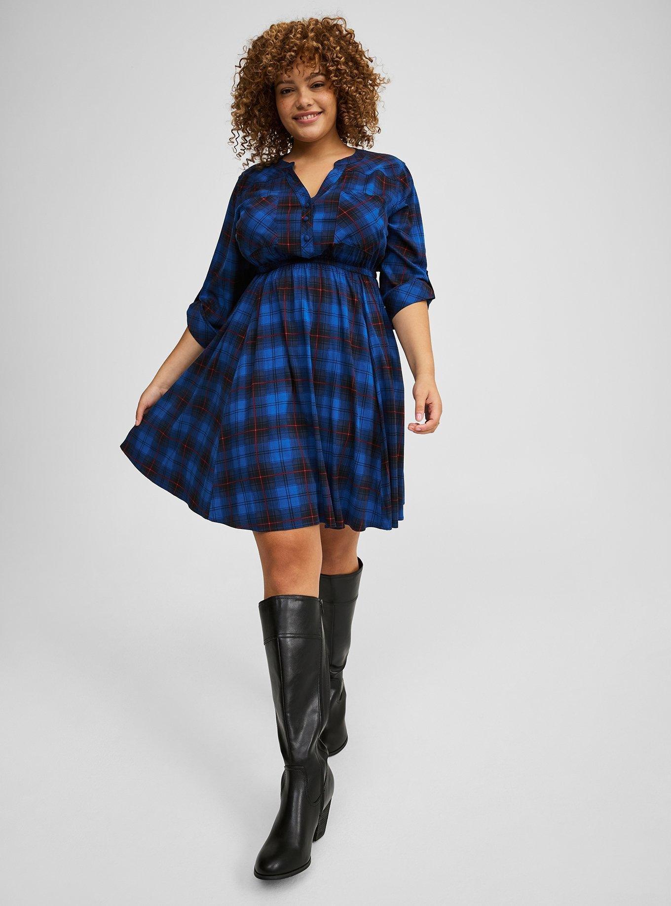 Mini Stretch Challis Shirt Dress