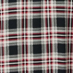Stretch Challis Shirt Mini Dress, MALIA PLAID BLACK, swatch