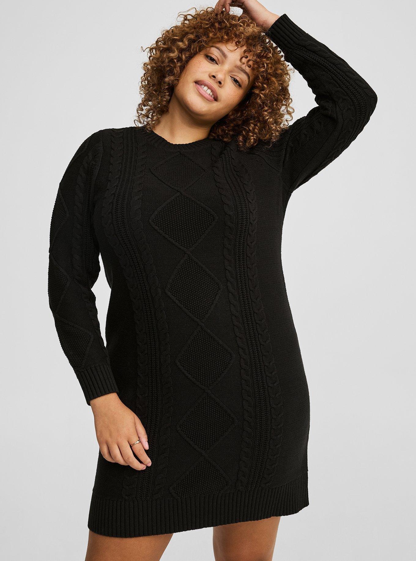 Plus Size - Cable Knit Crew Sweater Dress - Torrid