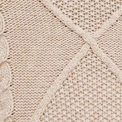 Cable Knit Crew Sweater Dress, DARK HEATHER OATMEAL, swatch