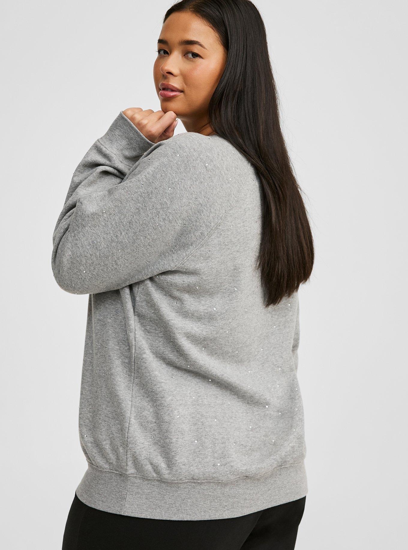 Cozy Fleece Rhinestone Sweatshirt