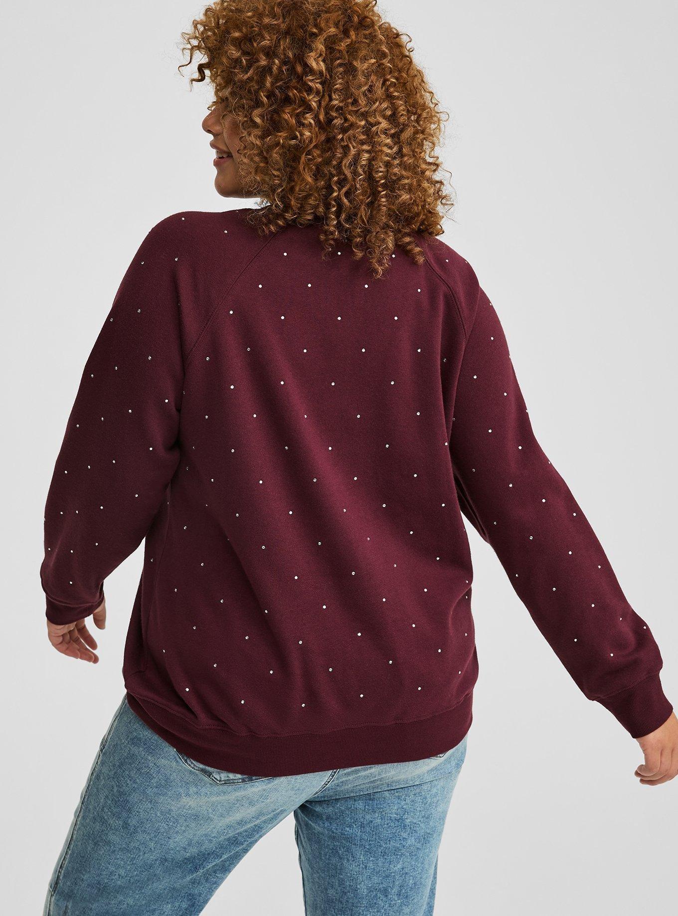 Cozy Fleece Rhinestone Sweatshirt