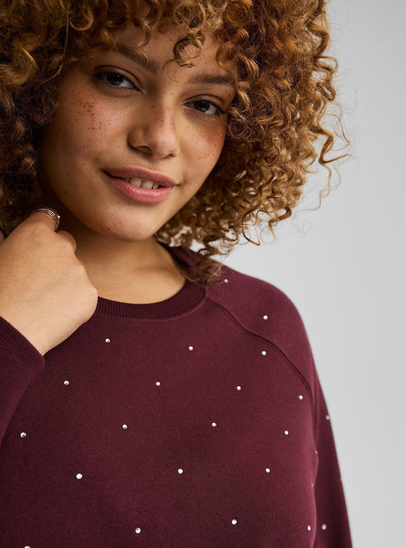 Cozy Fleece Rhinestone Sweatshirt