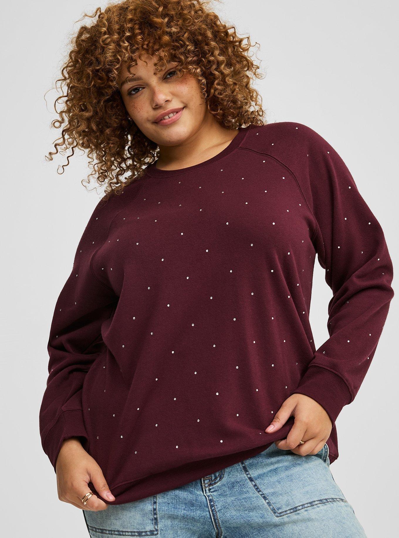 Cozy Fleece Rhinestone Sweatshirt