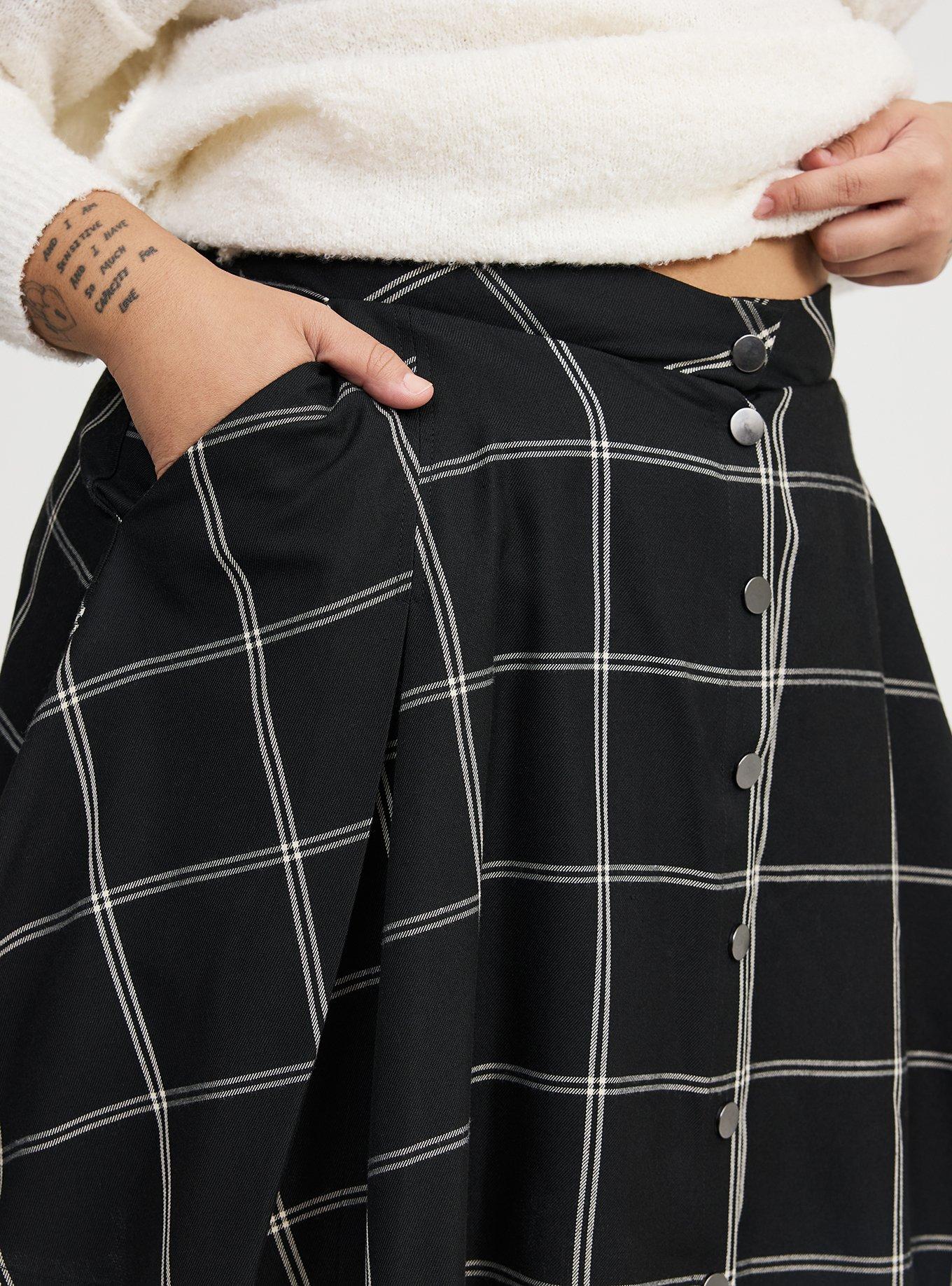 Skater Button-Front Mini Skirt