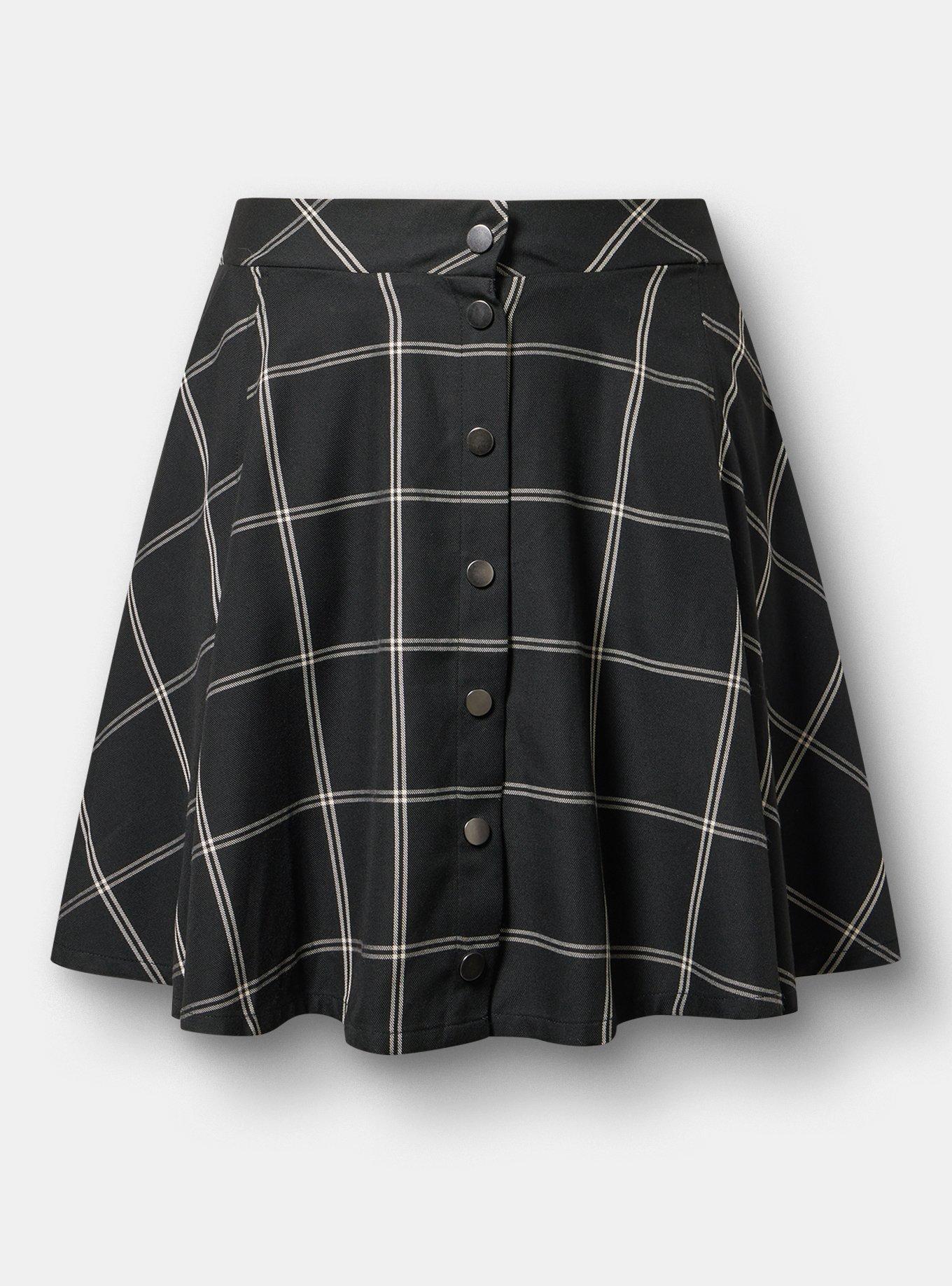 Skater Button-Front Mini Skirt