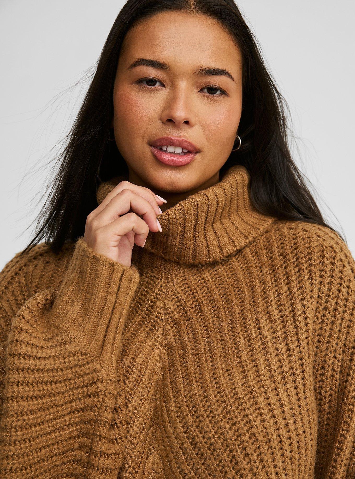 Plus Size - Chunky Ribbed Poncho Sweater - Torrid
