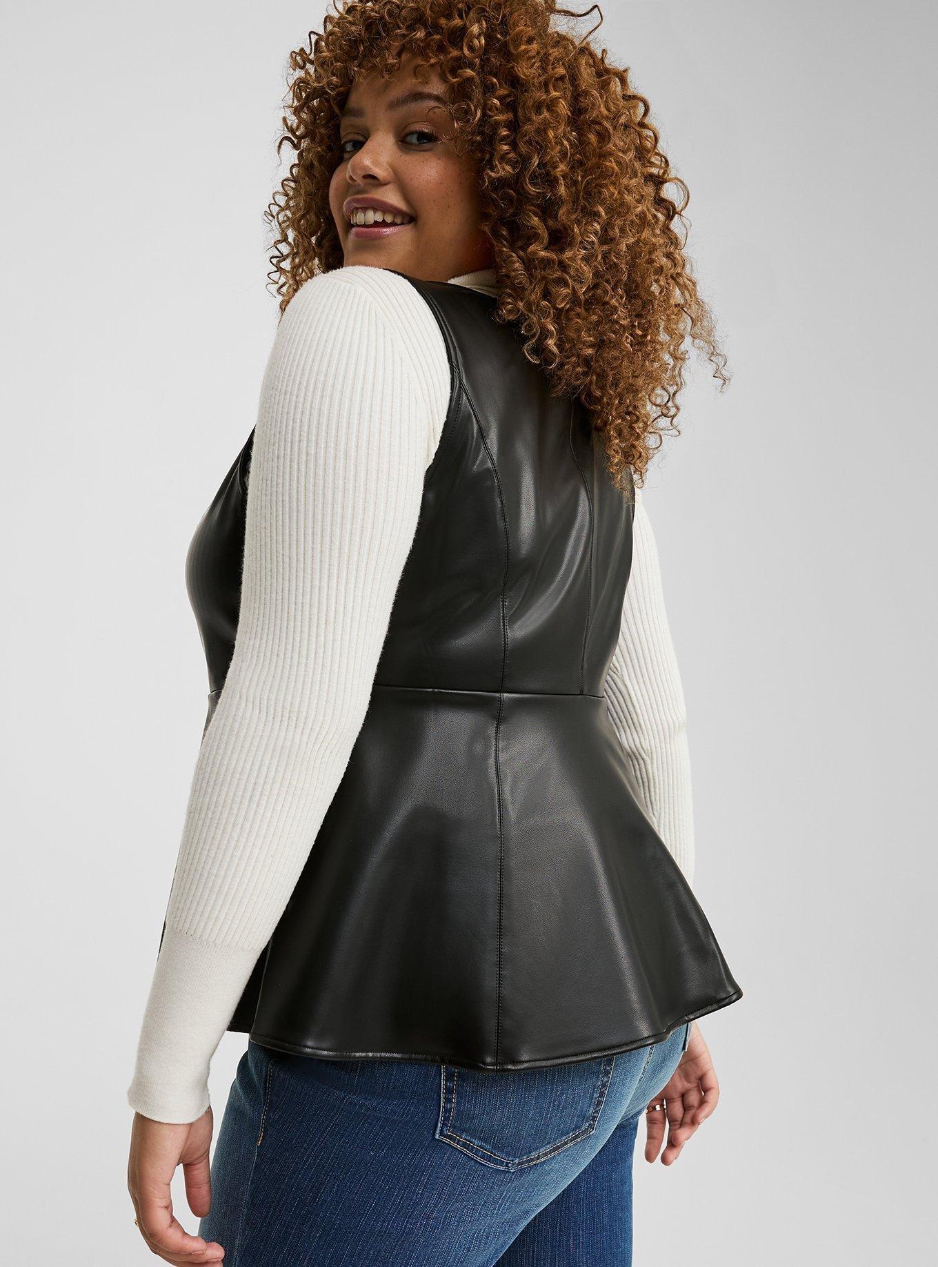 Pleather peplum top on sale